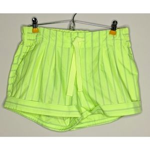 Lululemon Spring Break Away Green Striped Shorta